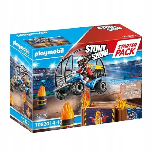 PLAYMOBIL 70820 Starter Pack Pokaz kaskaderski z quadem i płonącą rampą