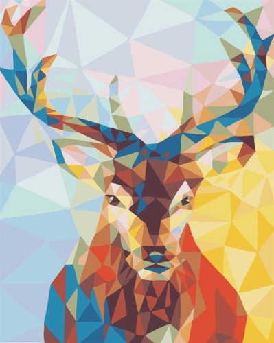 TOBBY 6160 Malowanie po numerach - Geometryczny jeleń 30x40cm