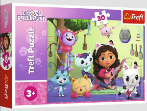 Trefl 18301 Puzzle 30 elementów Gabi     i jej uroczy domek, Koci Domek Gabi