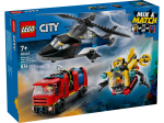 KLOCKI LEGO 60462  Zestaw  z helikopterem, wozem strażackim i łodzią podwodną Z SERII LEGO City
