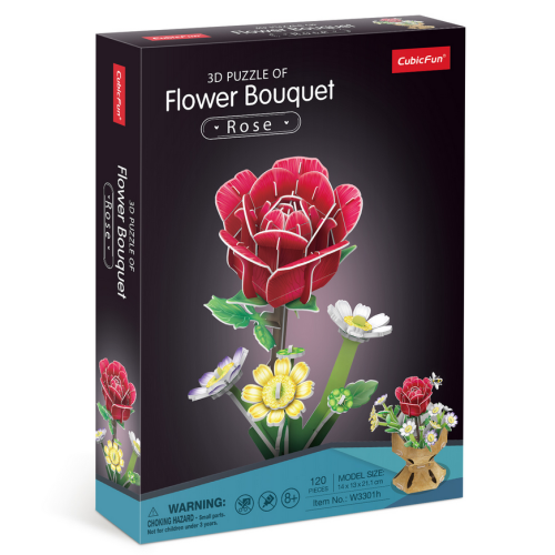 Cubic Fun 3013 Puzzle 3D Bukiet kwiatów Róże