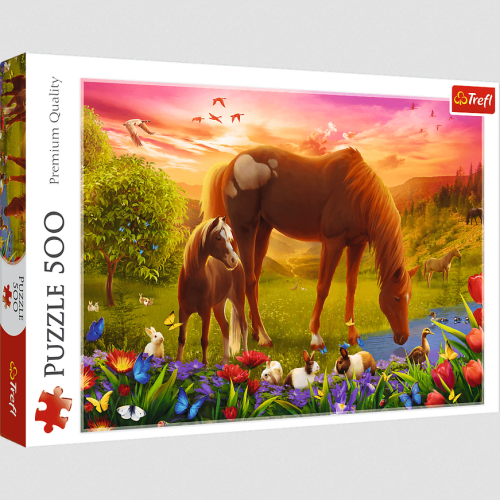 TREFL 37451 Puzzle 500 Konie na łące