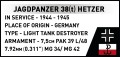 KLOCKI COBI 2670 JAGDPANZER 38(t) HETZER “CHWAT“ (BRAVE)